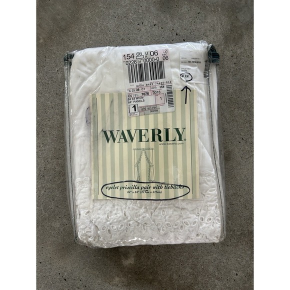 Waverly Other - Waverly Ruffled Original Priscilla Curtains Ruffle White Eyelet 84" X 84" Pair